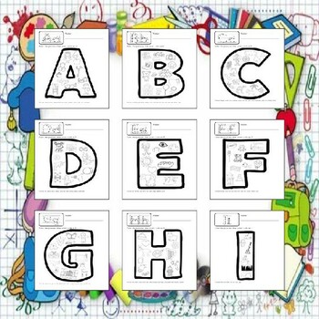 Printable alphabet letter beginning sound picture search coloring pages
