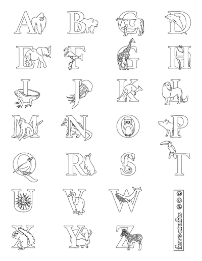 Alphabet coloring page pdf