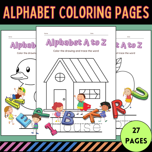 Printable alphabet coloring pages