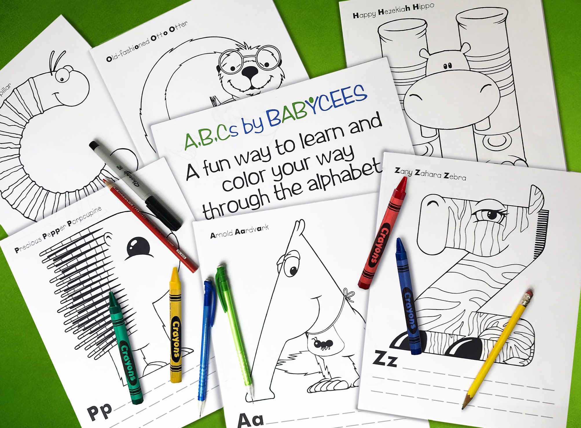 Abc coloring book digital download alphabet pages baby shower alphabet coloring pages homeschool activity instant pdf digital download