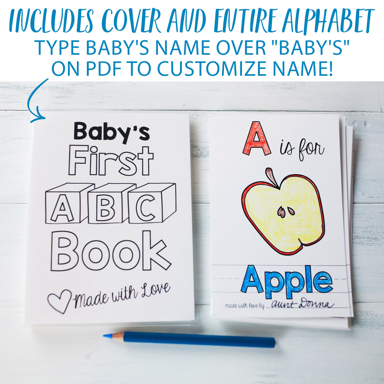 Abc book printable pdf download x final size â samantha b design