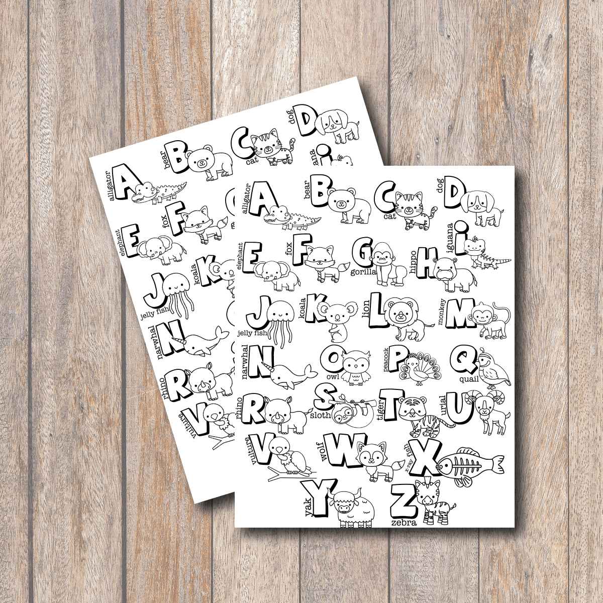 Printable alphabet coloring page
