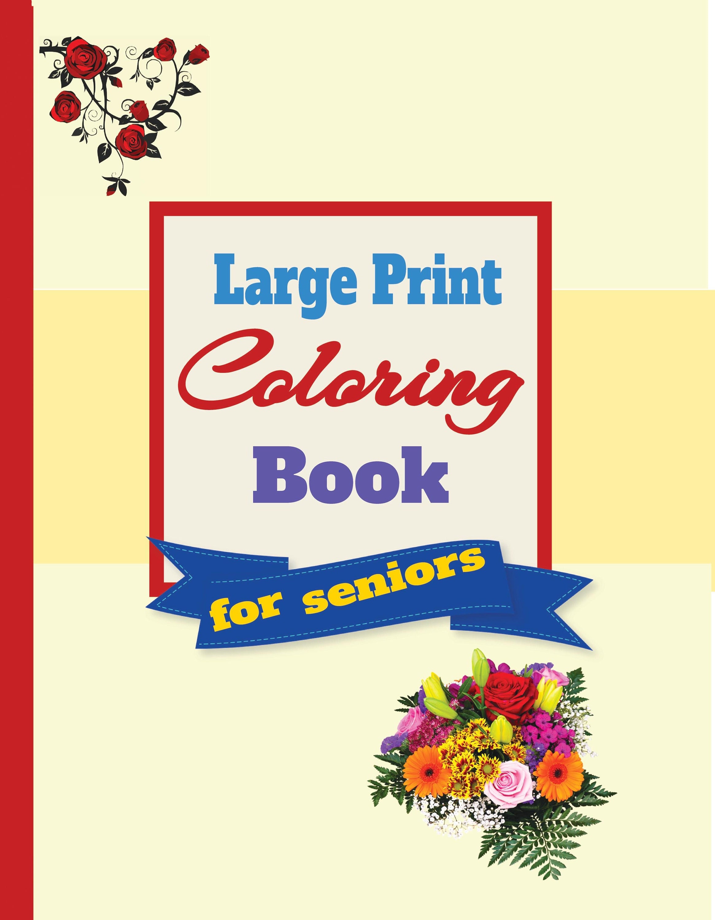 Large print coloring pages for adults coloring pages for seniors with dementia beginners coloring pages alzheimer coloring book instant download