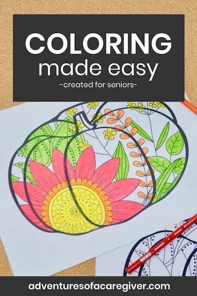 Easy fall coloring page for seniors