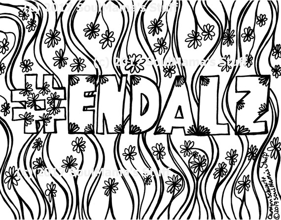 Endalz end alzheimers disease coloring page flowers image digital download adult coloring alzheimers coloring anti