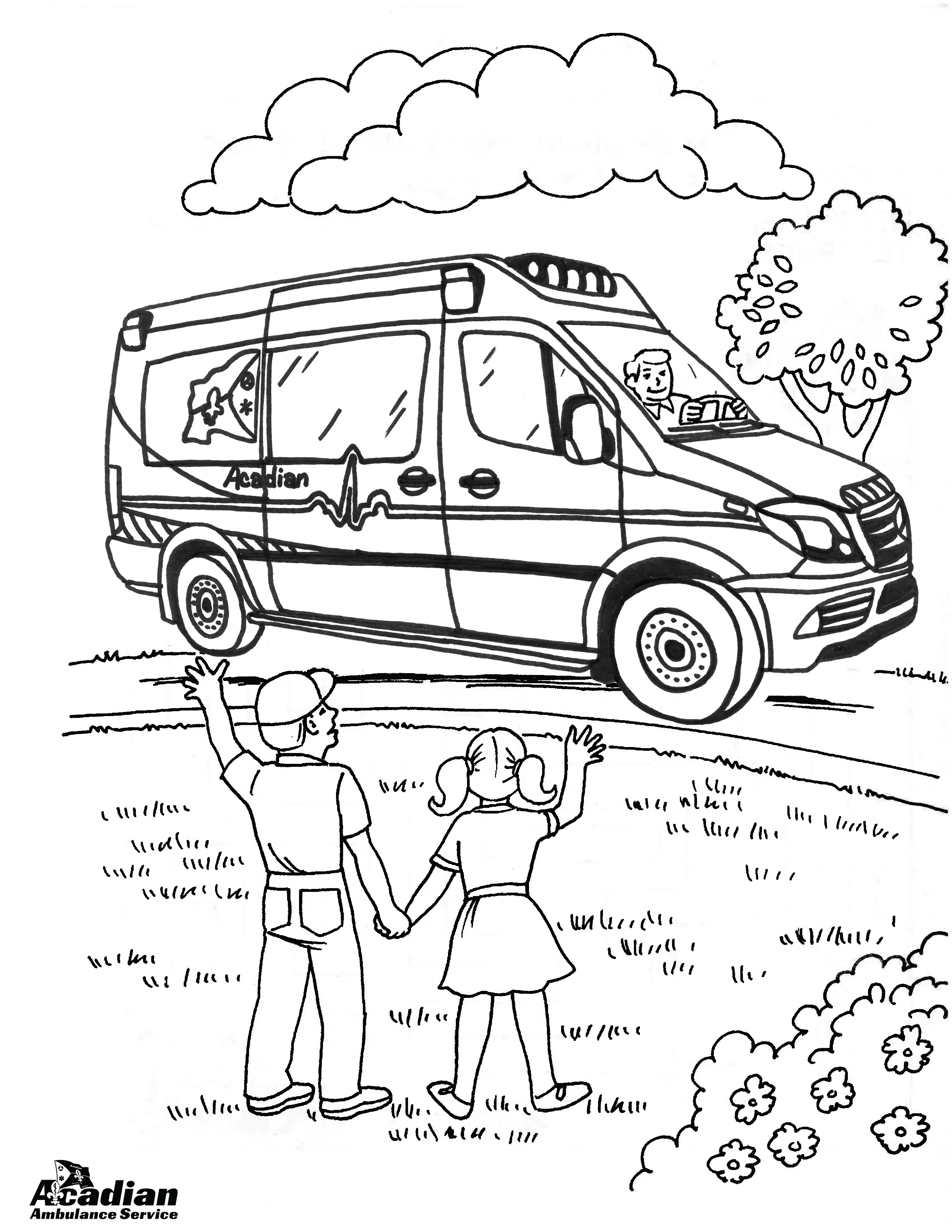 Coloring and activity sheets acadian ambulance service