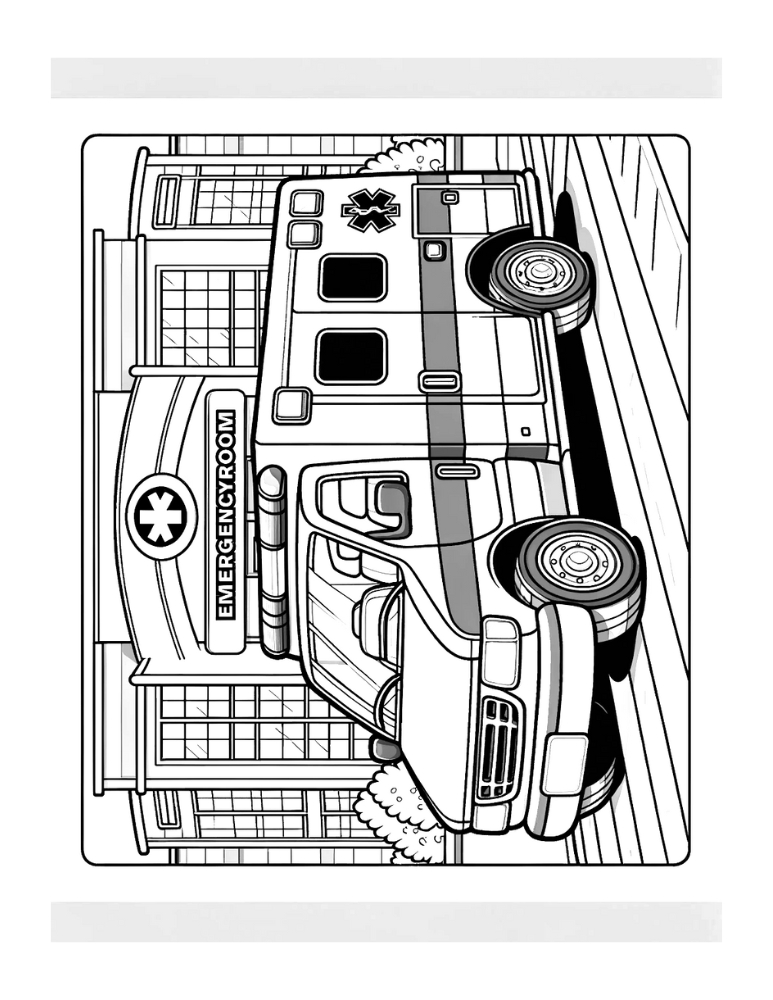 Free printable ambulance coloring pages