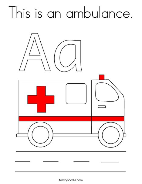 This is an ambulance coloring page