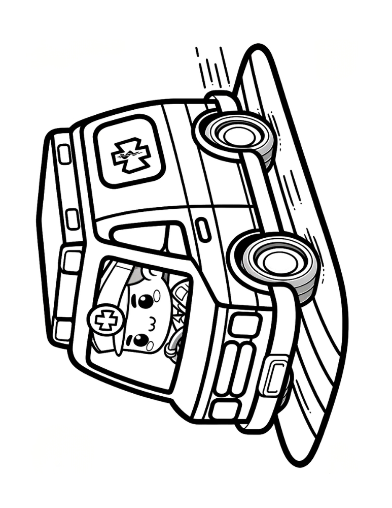 Free printable ambulance coloring pages