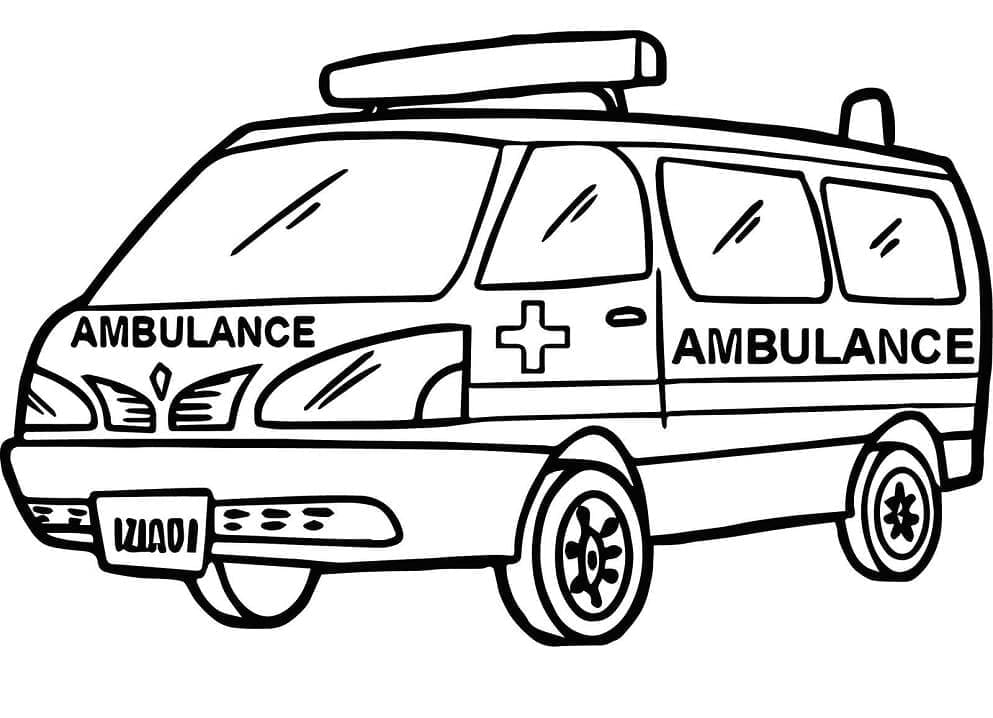 Ambulance free coloring page