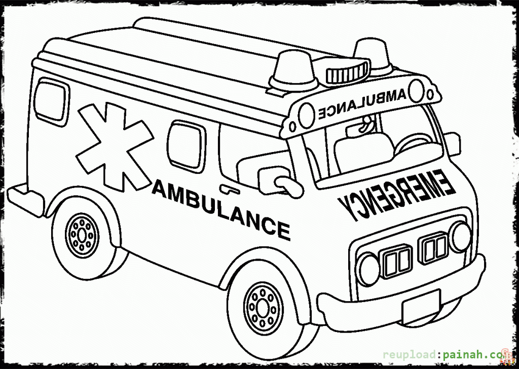 Bring the ambulance to life with coloring pages