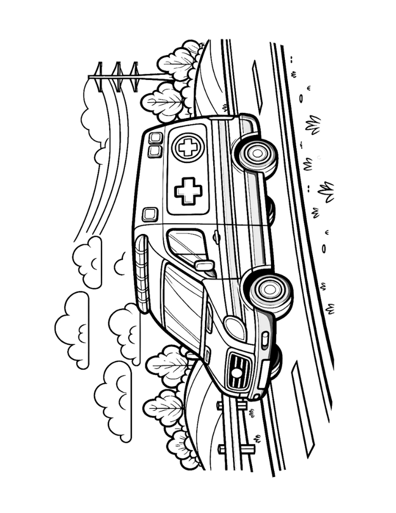Free printable ambulance coloring pages