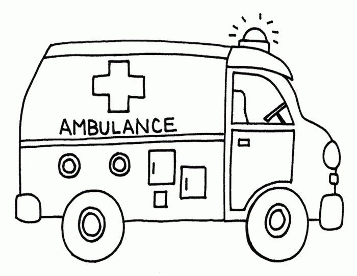 Large coloring pages of an ambulance transportation for kids ambulance craft coloring pages for kids