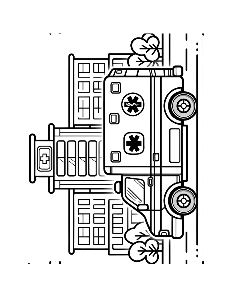 Free printable ambulance coloring pages
