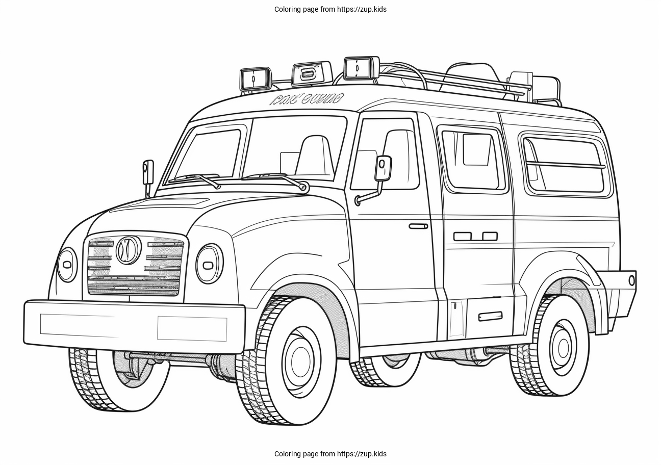 Ambulance coloring page from