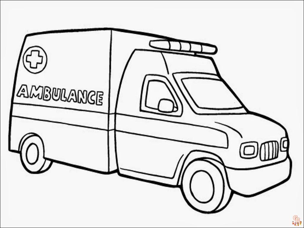 Bring the ambulance to life with coloring pages