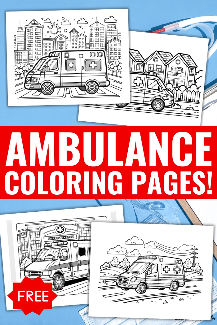 Free printable ambulance coloring pages