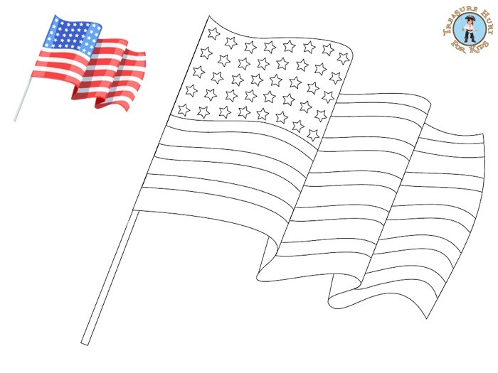 American flag coloring page