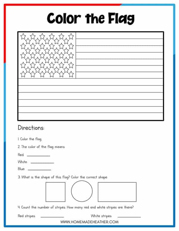 Free american flag coloring pages homemade heather
