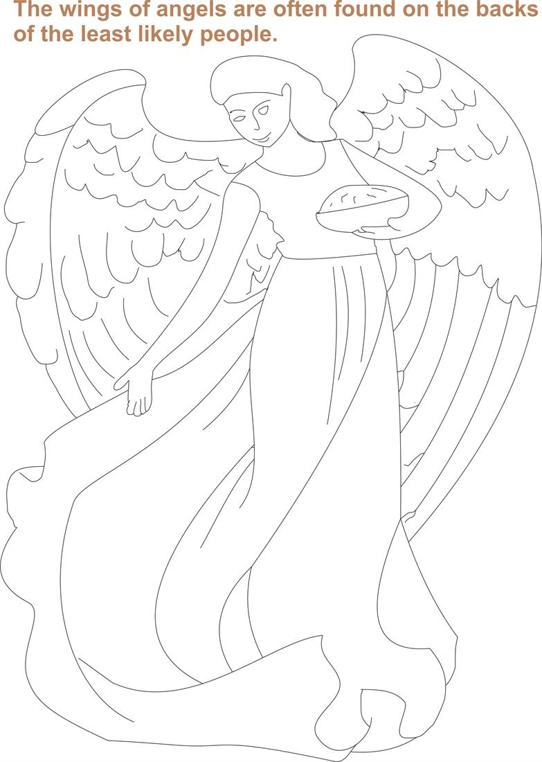 Angel printable coloring page for kids