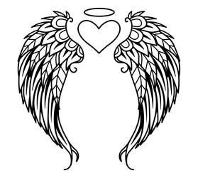 Angel wing coloring page vector images over