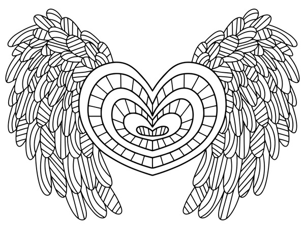 Thousand coloring page angel royalty