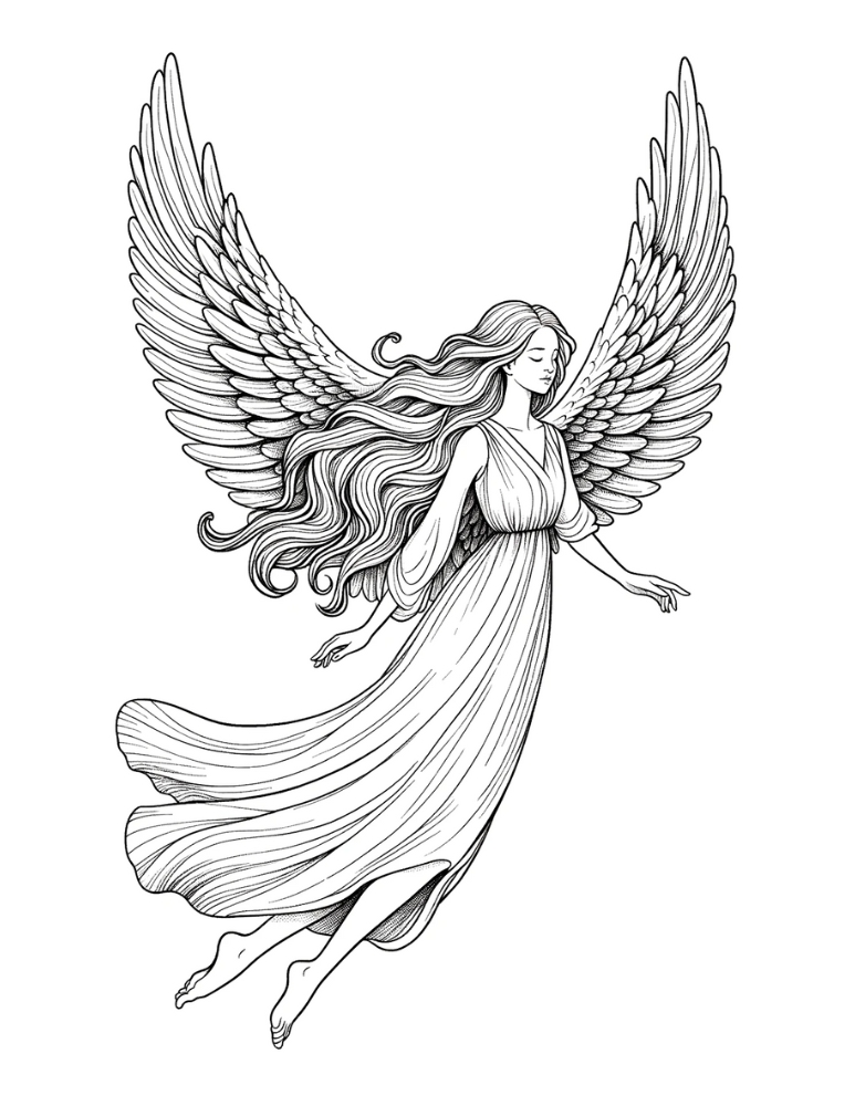 Free angel coloring pages for kids