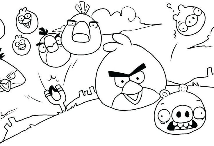Coloring pages with angry birds