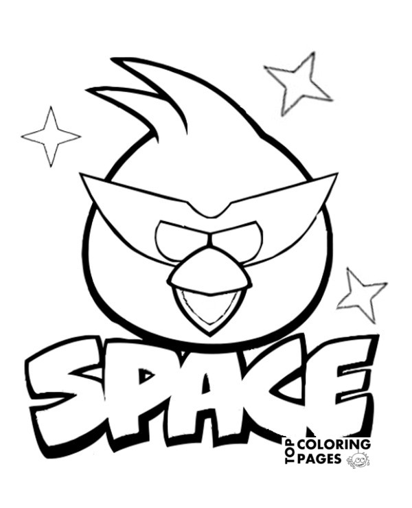 Printable angry birds space coloring page