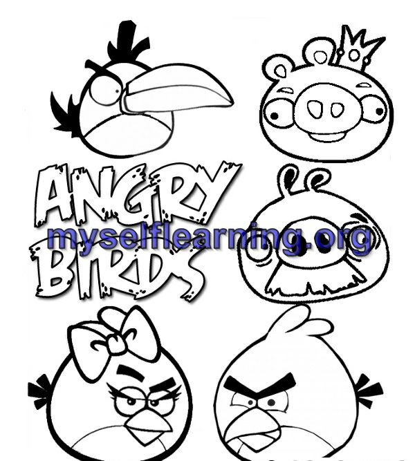 Angry birds coloring sheet instant download