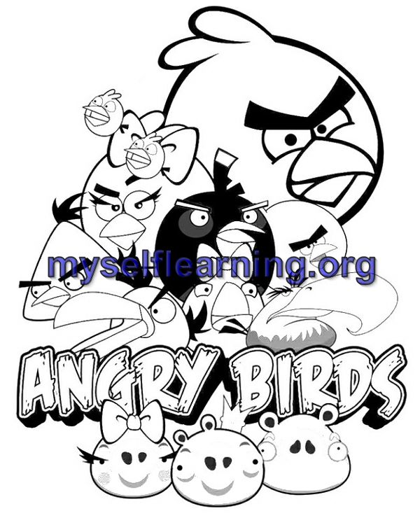 Angry birds coloring sheet instant download