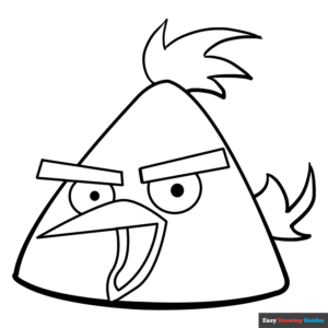 Yellow angry bird coloring page easy drawing guides