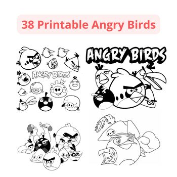 Printable angry birds cartoons coloring pages end of the year activities