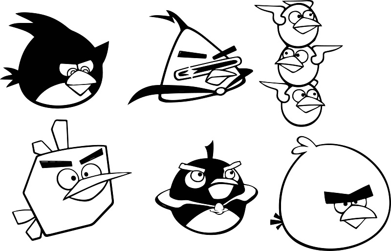 Printable angry birds coloring pages