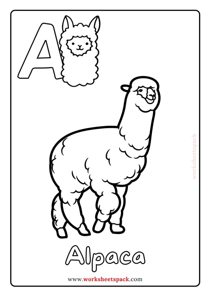 Free animal alphabet coloring pages pdf