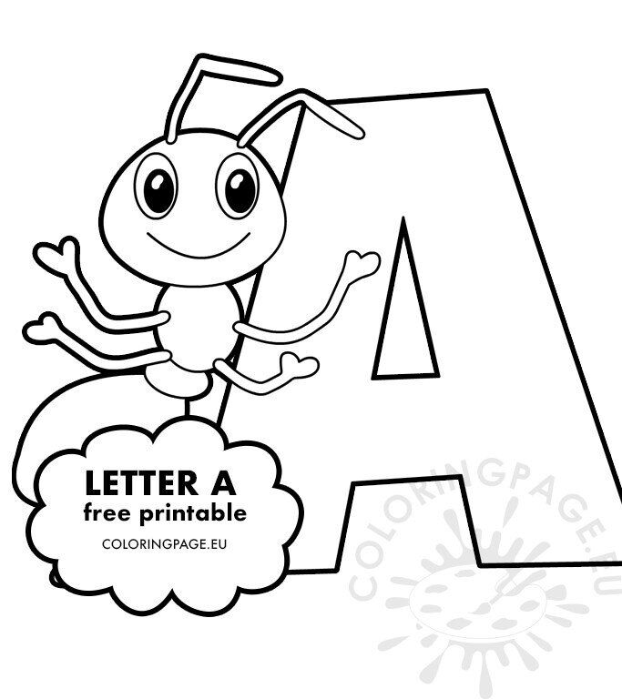 Letter a coloring page animal alphabet coloring page