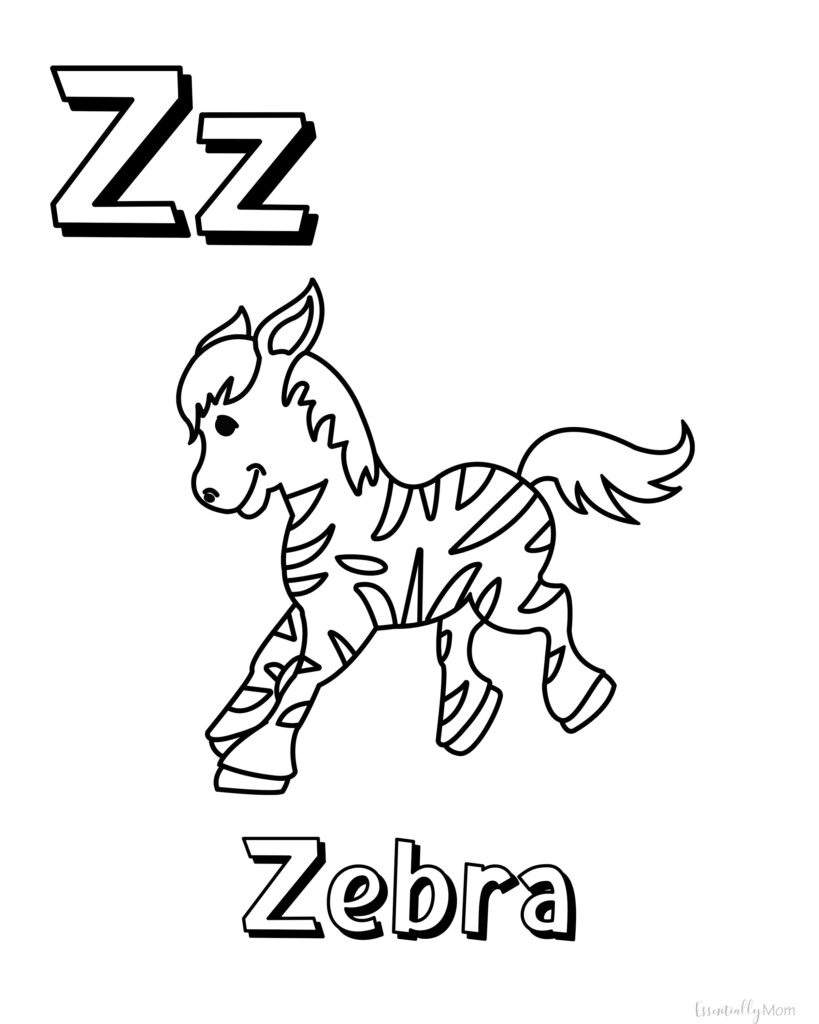 Printable animal alphabet coloring pages