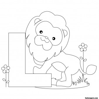 Printable animal alphabet worksheets letter l is for lion