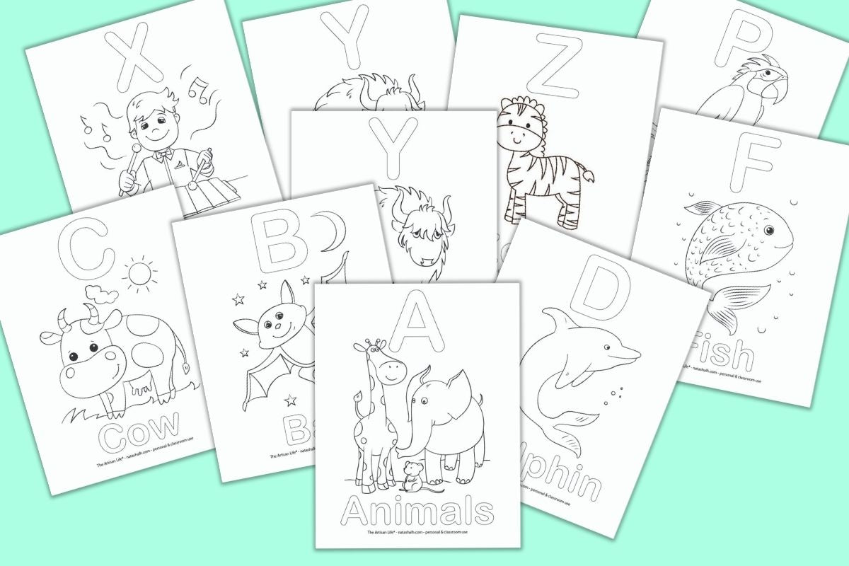 Alphabet coloring pages for preschool â the artisan life