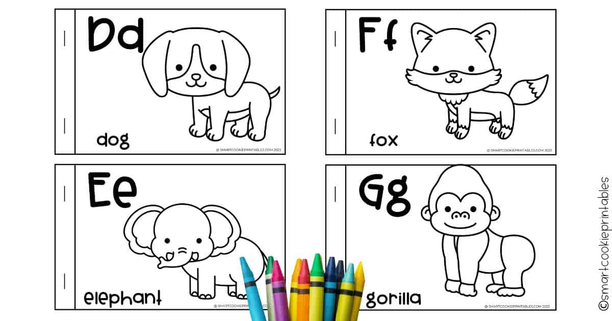 Free printable animal alphabet coloring book
