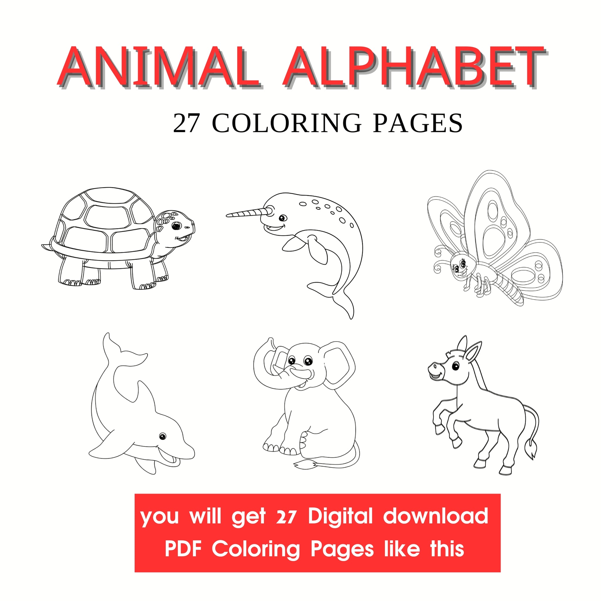 Animal alphabet coloring pages printable pdf pages alphabet â mizrachi