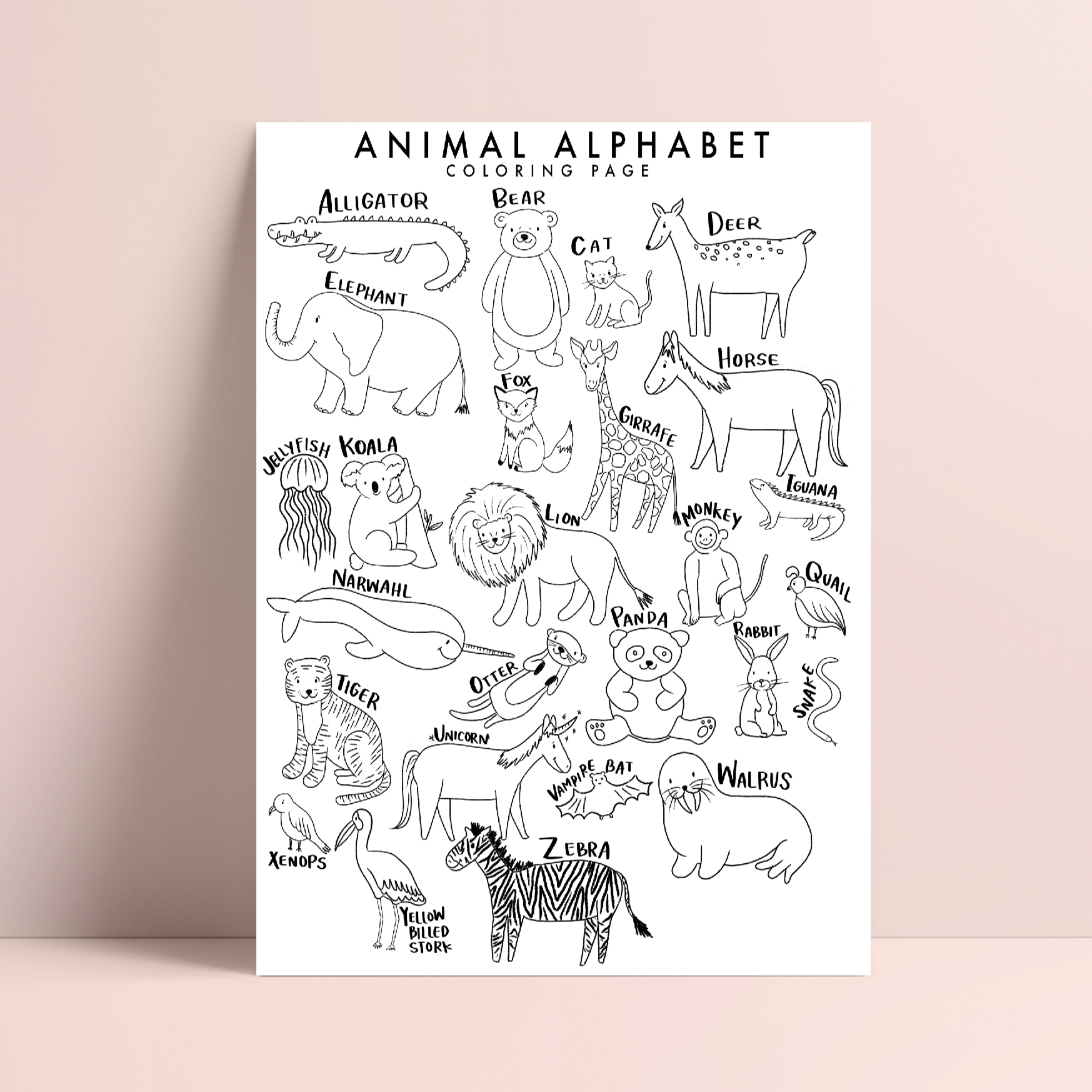 Printable animal alphabet coloring page â lux trip