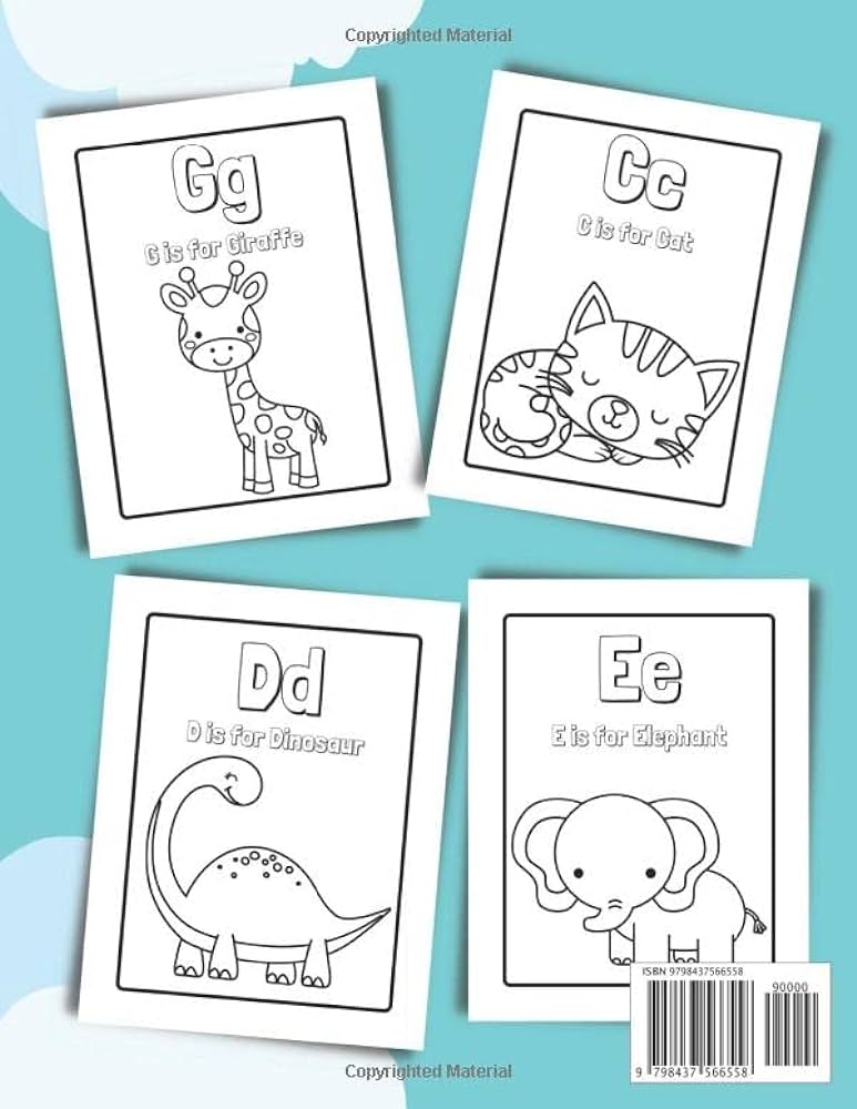Abc animal coloring book animal alphabet coloring book for kids ages