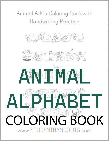 Animal abcs coloring book free to print student handouts