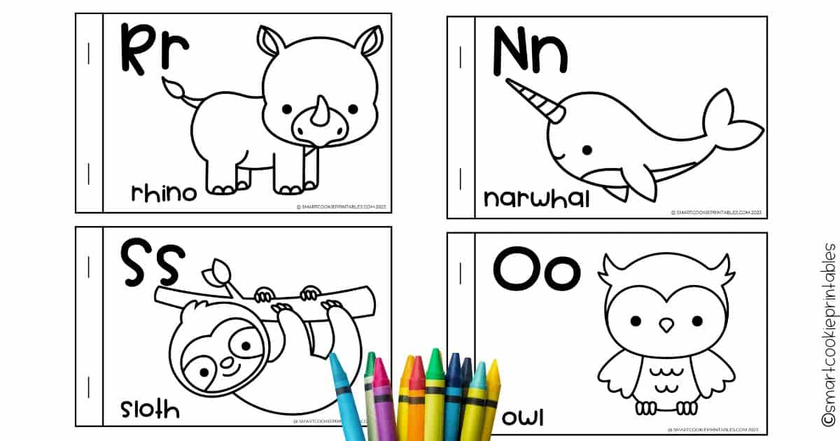 Free printable animal alphabet coloring book