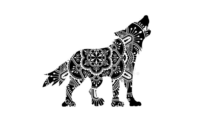 Animal mandala animal silhouette mandala forest animal animal mandala coloring pages line art mandala vector pattern stock vector