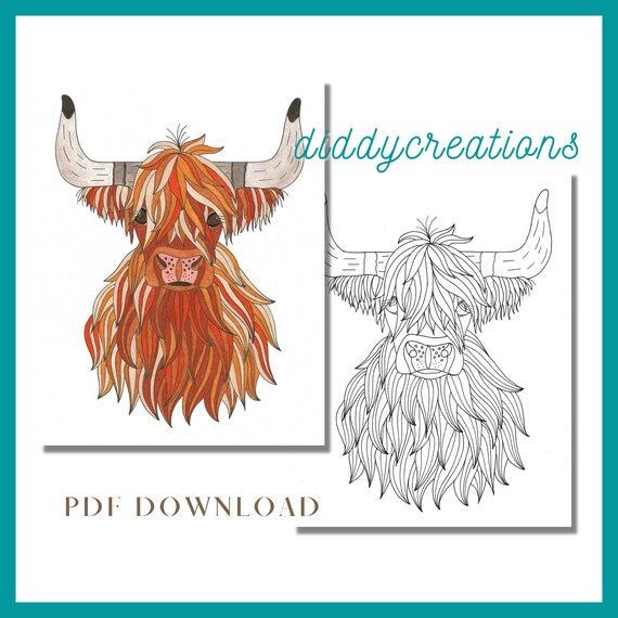 Animal coloring page pdf digital download printable adult coloring page x