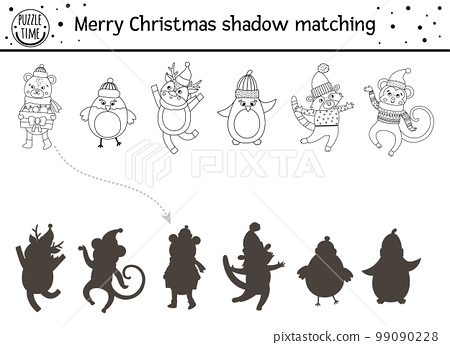 Christmas black and white shadow matching