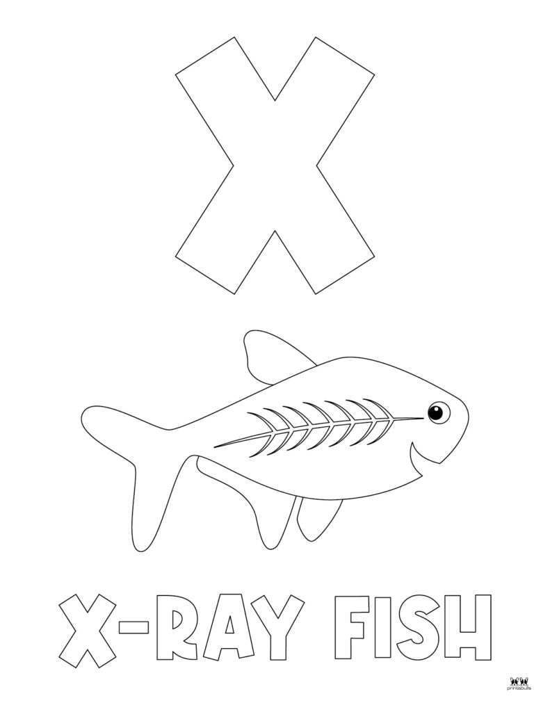 Letter x coloring pages