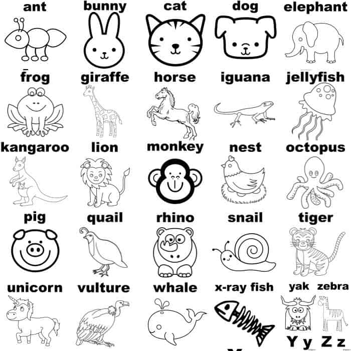 Alphabet printable coloring pages